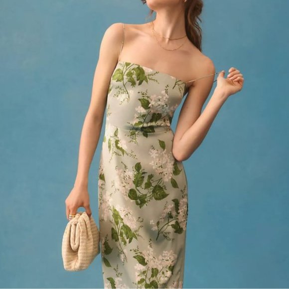 Reformation Dresses Reformation Frankie Silk Dress Tea Garden